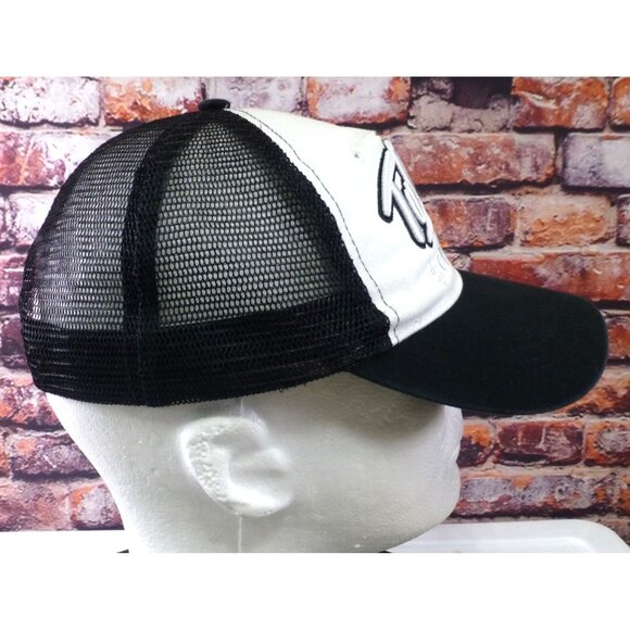 Tulones Currency Collectors Logo Snapback Hat Black & White Mesh Trucker - Picture 2 of 6
